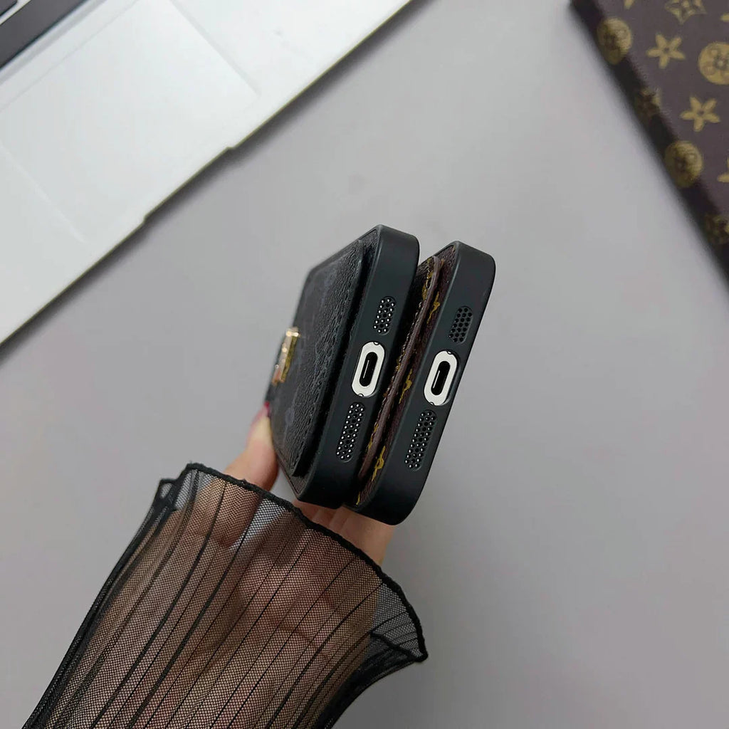 Custodia per telefono alla moda con porta carte per iPhone 