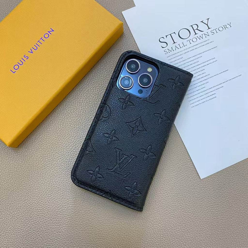 Black Premium Wallet Phone Case For iPhone