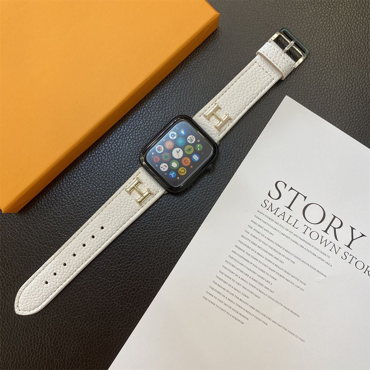 Letters Cool Leather Apple Watch Straps