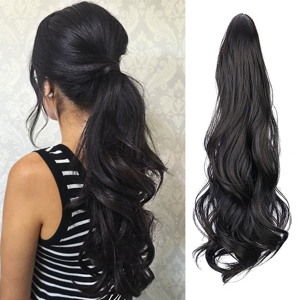 Top Long Wavy Ponytail Claw Clip in Hair Extensions