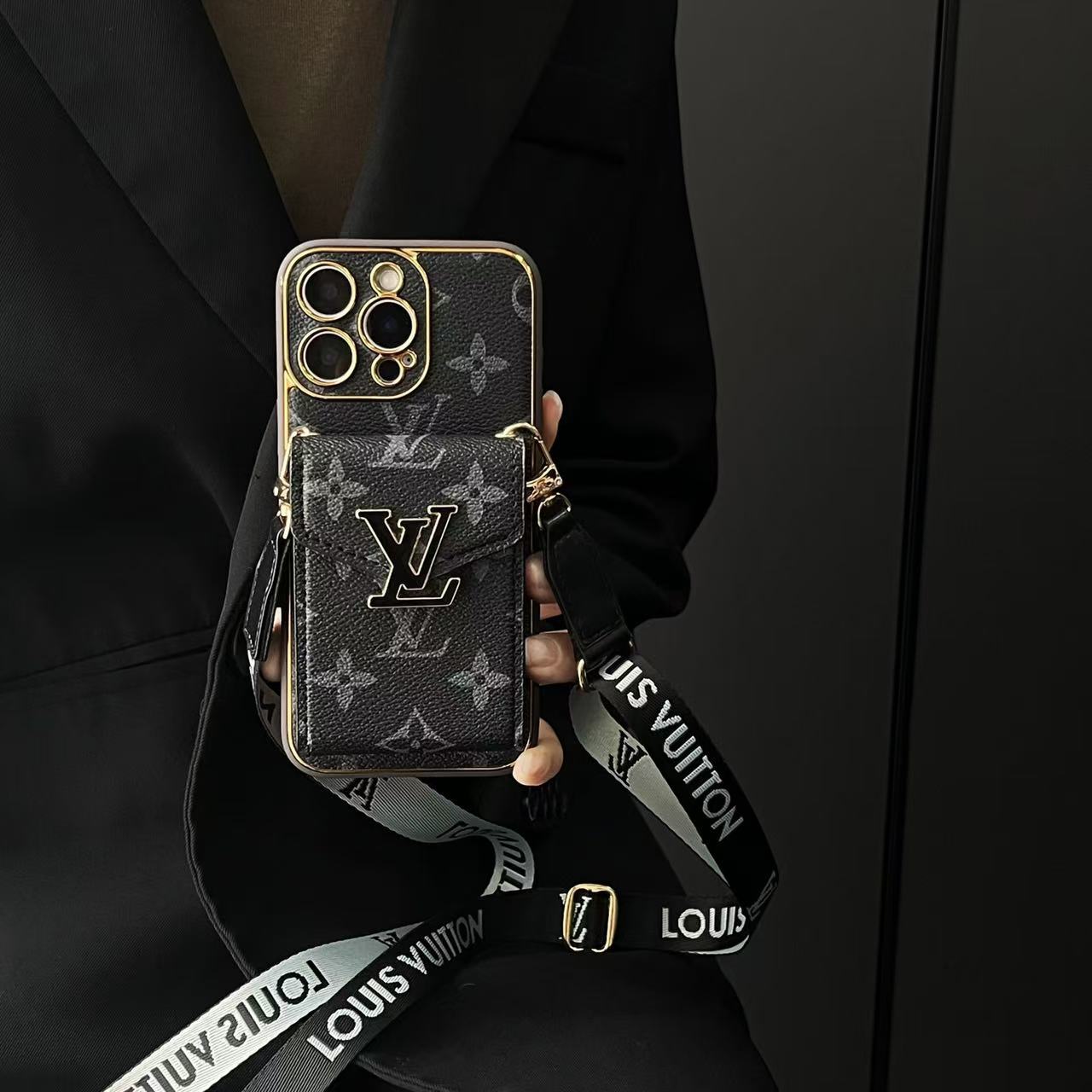 Classic Strap Wallet Phone Case For iPhone