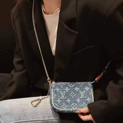 Classic Jeans Pattern Chains Bag