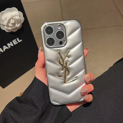 Custodia per telefono con lettera dorata per iPhone