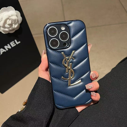 Custodia per telefono con lettera dorata per iPhone