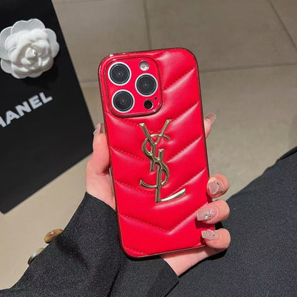 Custodia per telefono con lettera dorata per iPhone