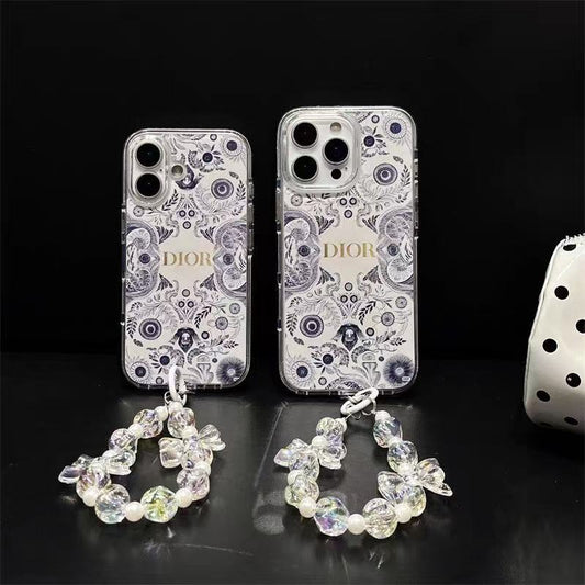 Custodia per telefono con catena trasparente e fresca per iPhone