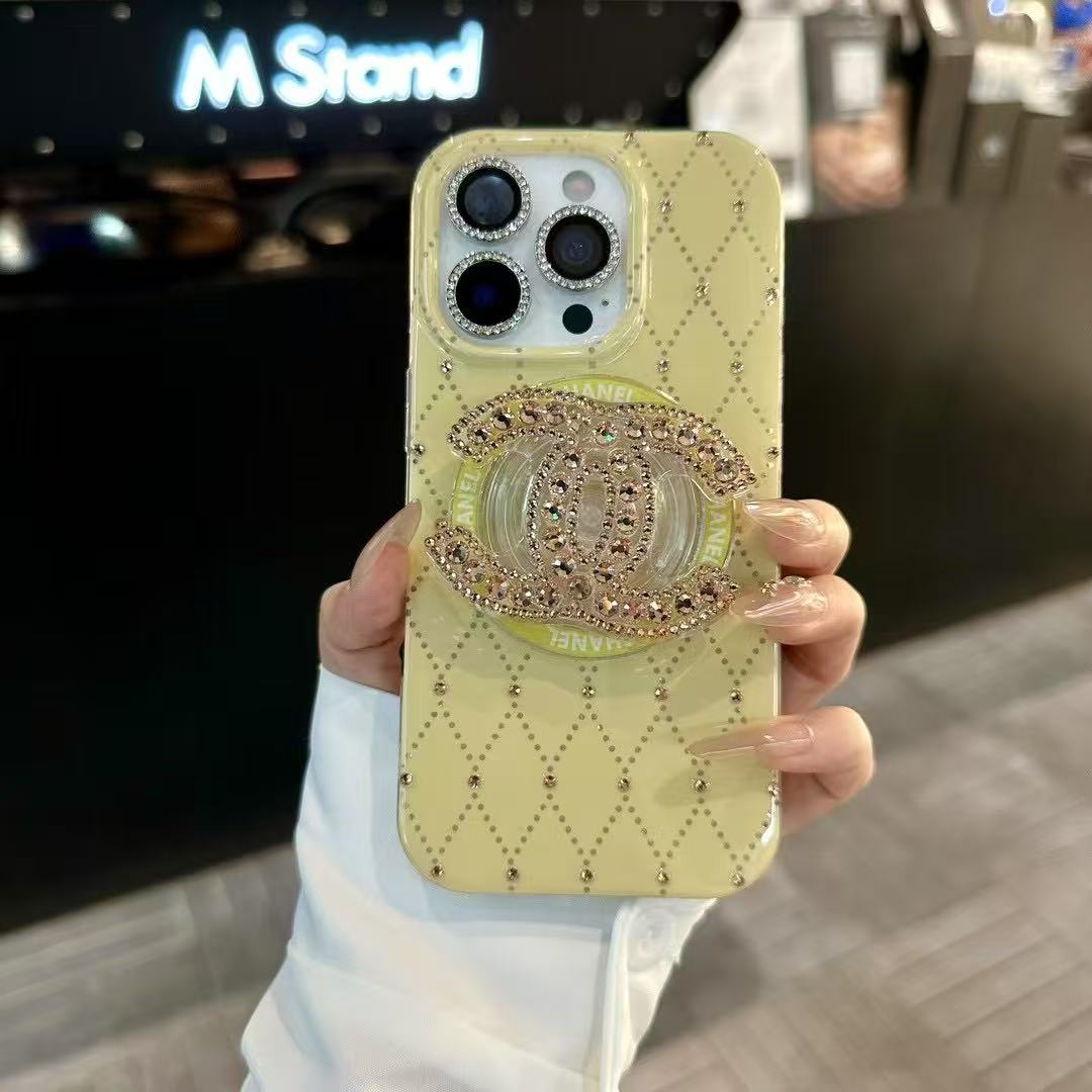 Yellow Bling MagSafe Phone Case For iPhone