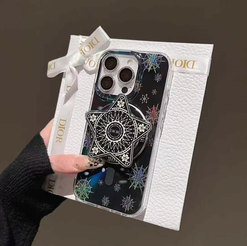 Discoloration Magnetic Bracket Phone Case For iPhone