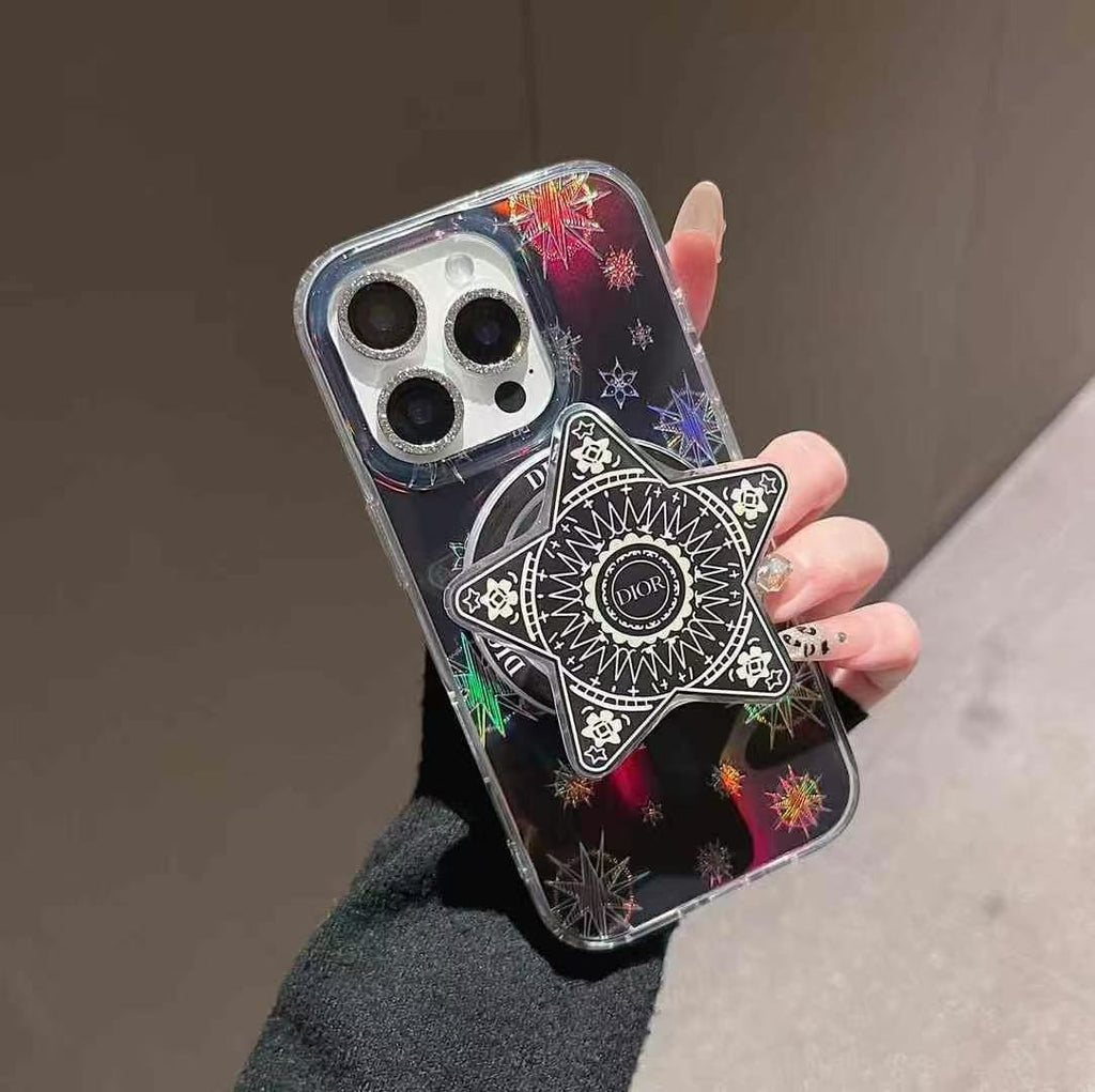 Discoloration Magnetic Bracket Phone Case For iPhone
