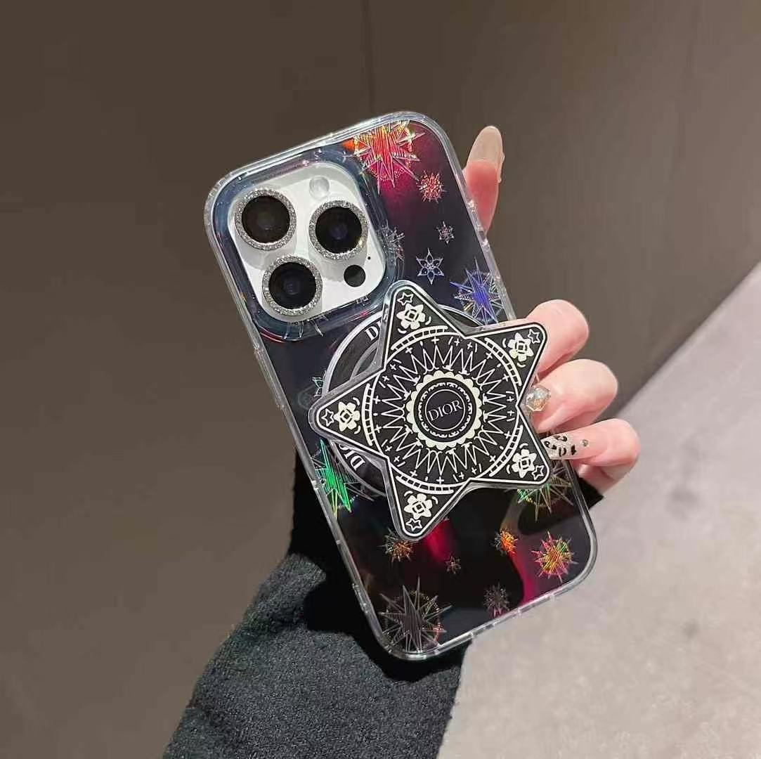 Discoloration Magnetic Bracket Phone Case For iPhone