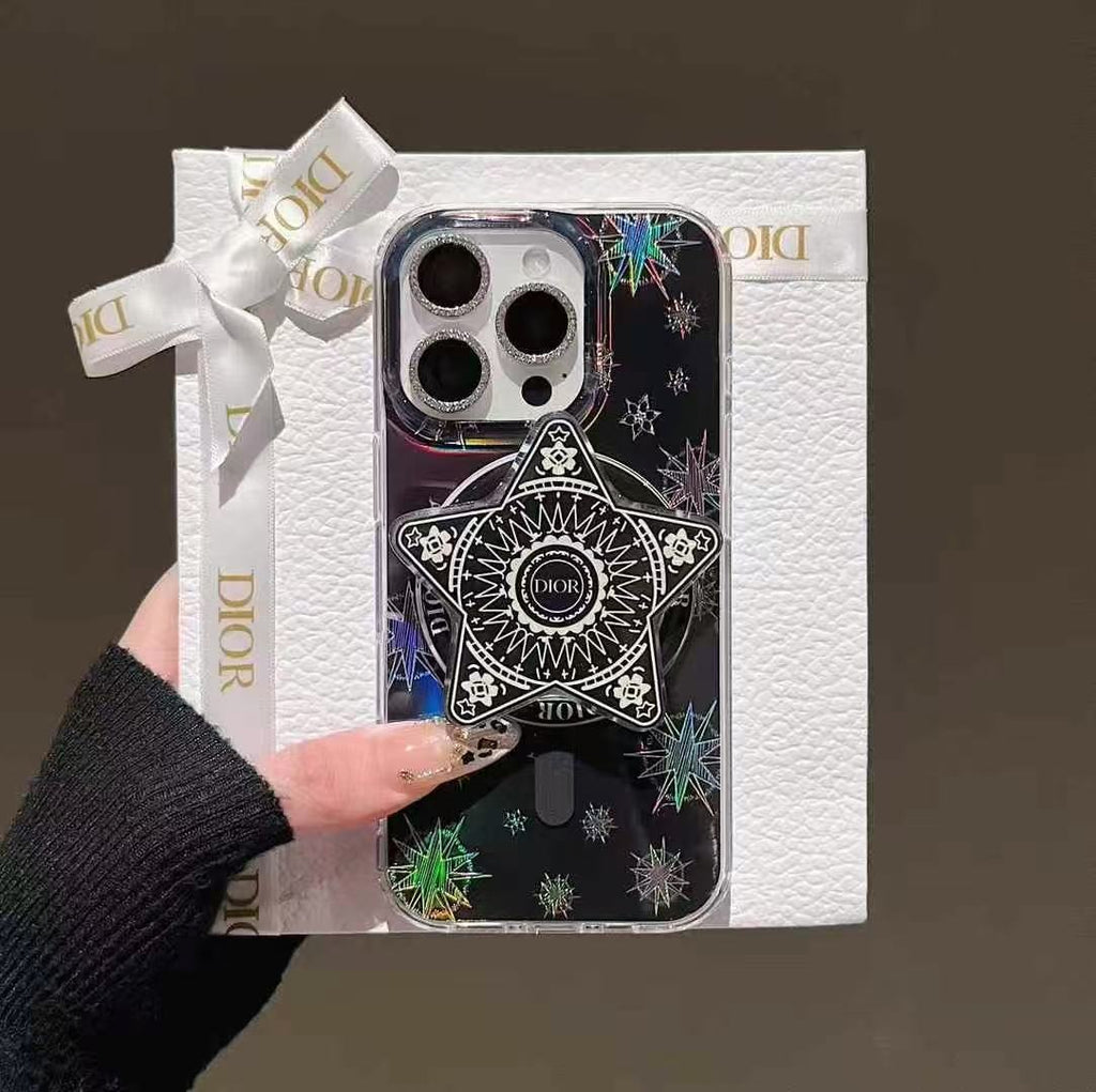 Discoloration Magnetic Bracket Phone Case For iPhone