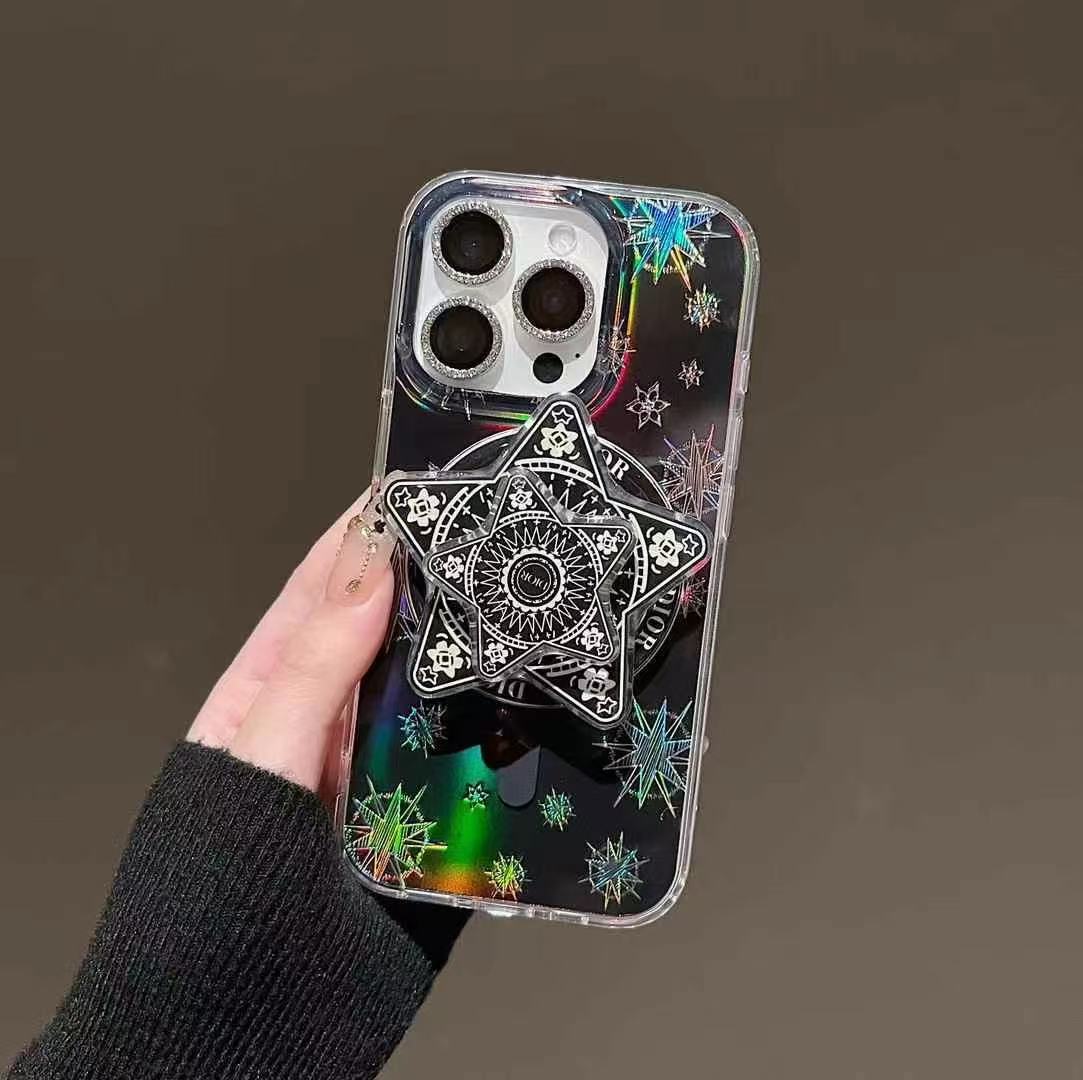 Discoloration Magnetic Bracket Phone Case For iPhone
