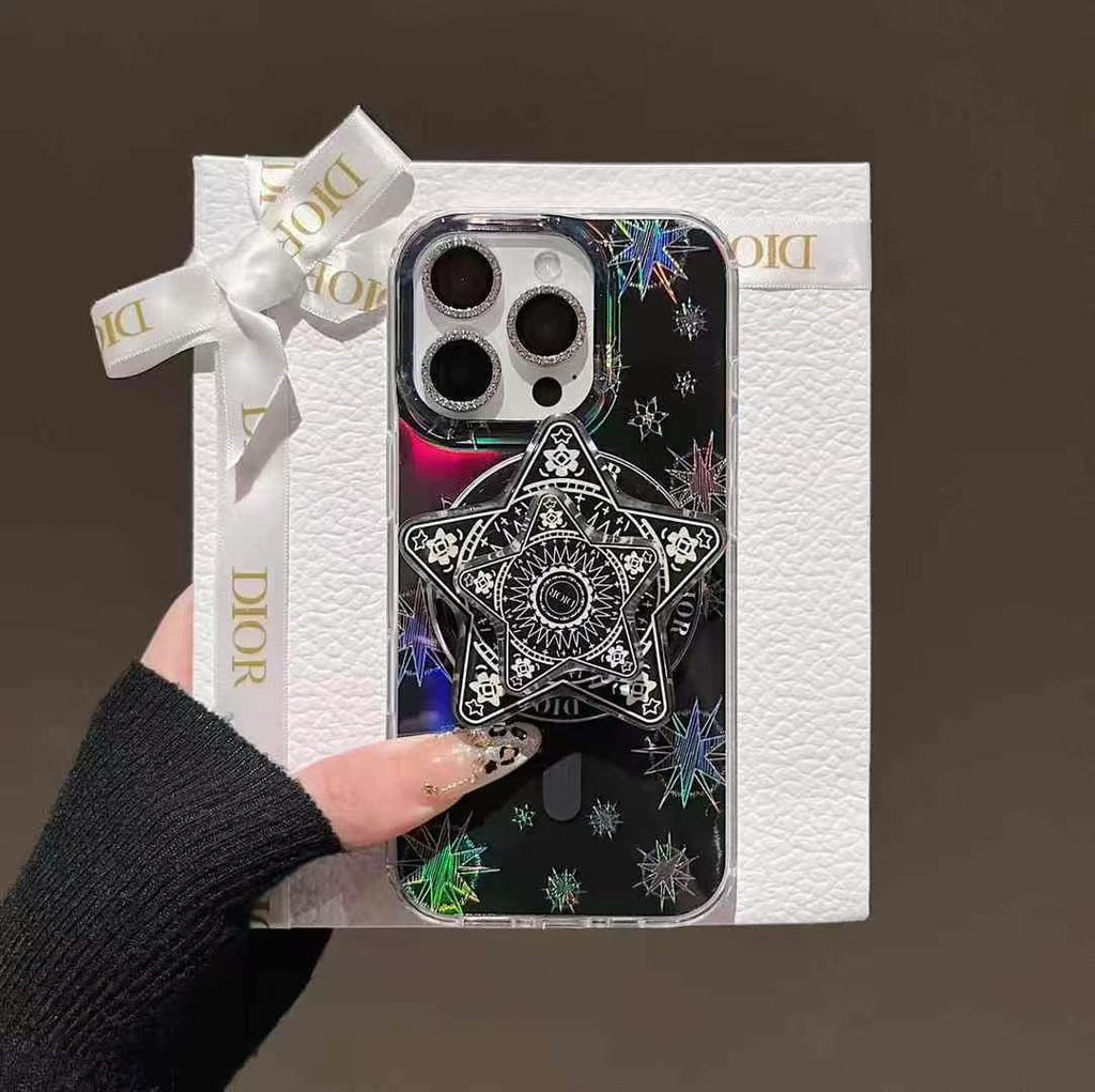Discoloration Magnetic Bracket Phone Case For iPhone