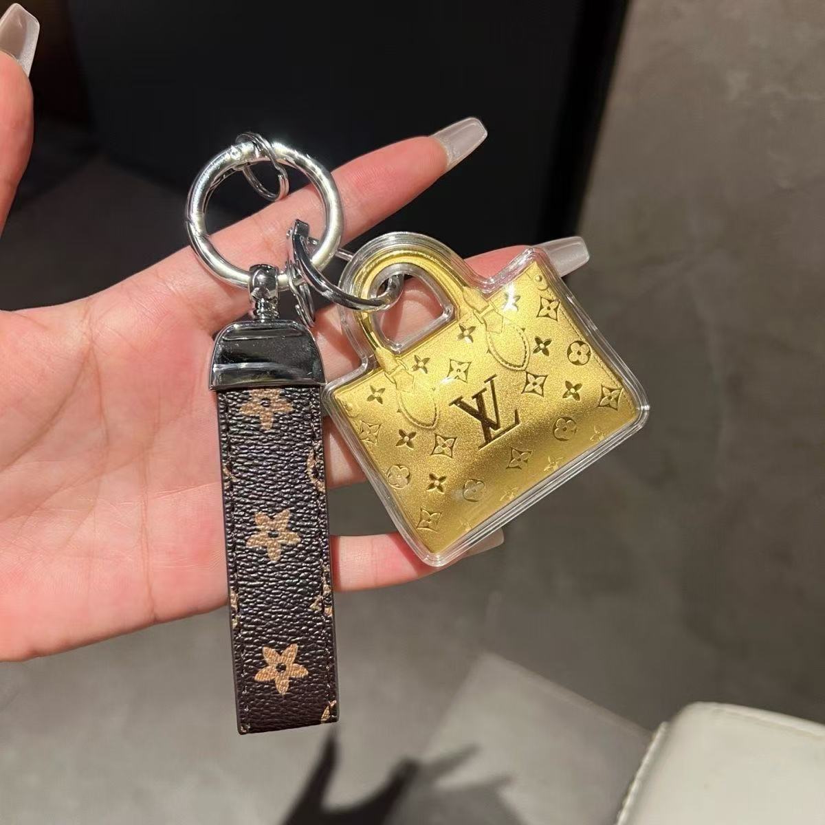 Mini Gold Bag Keychain Pendant