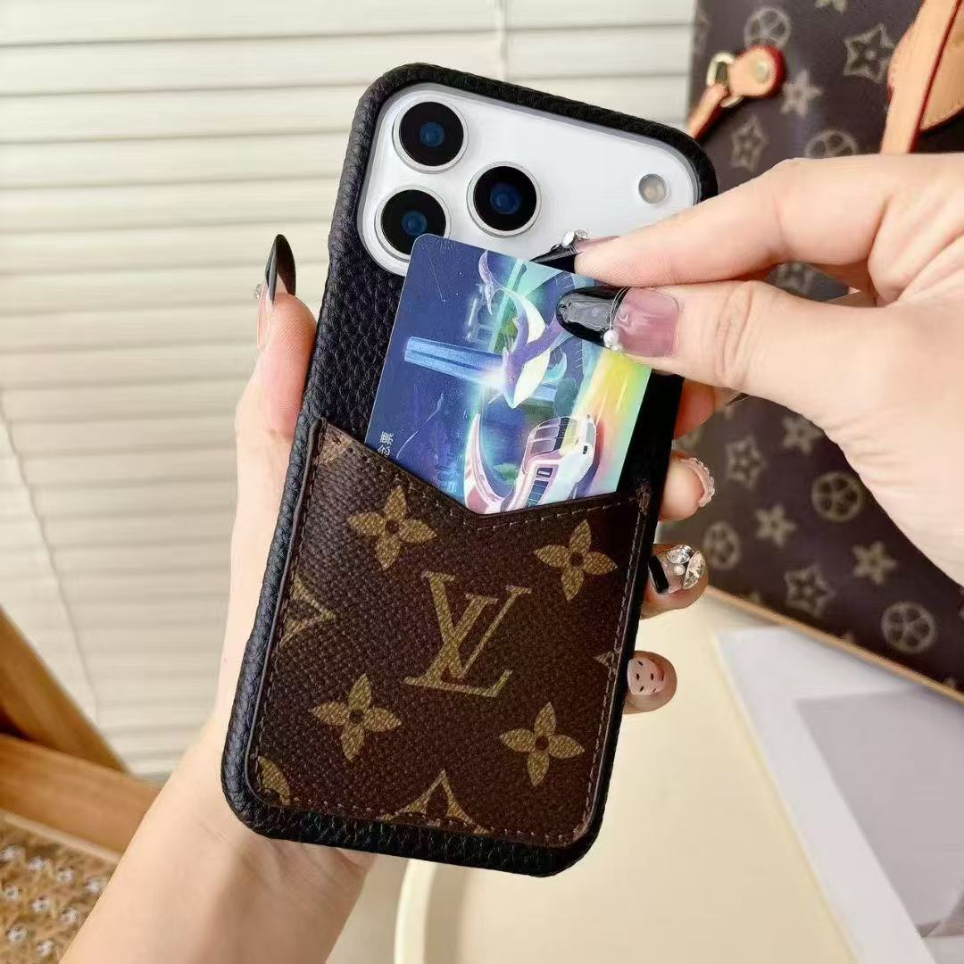 Card Holder Plush Phone Case For iPhone