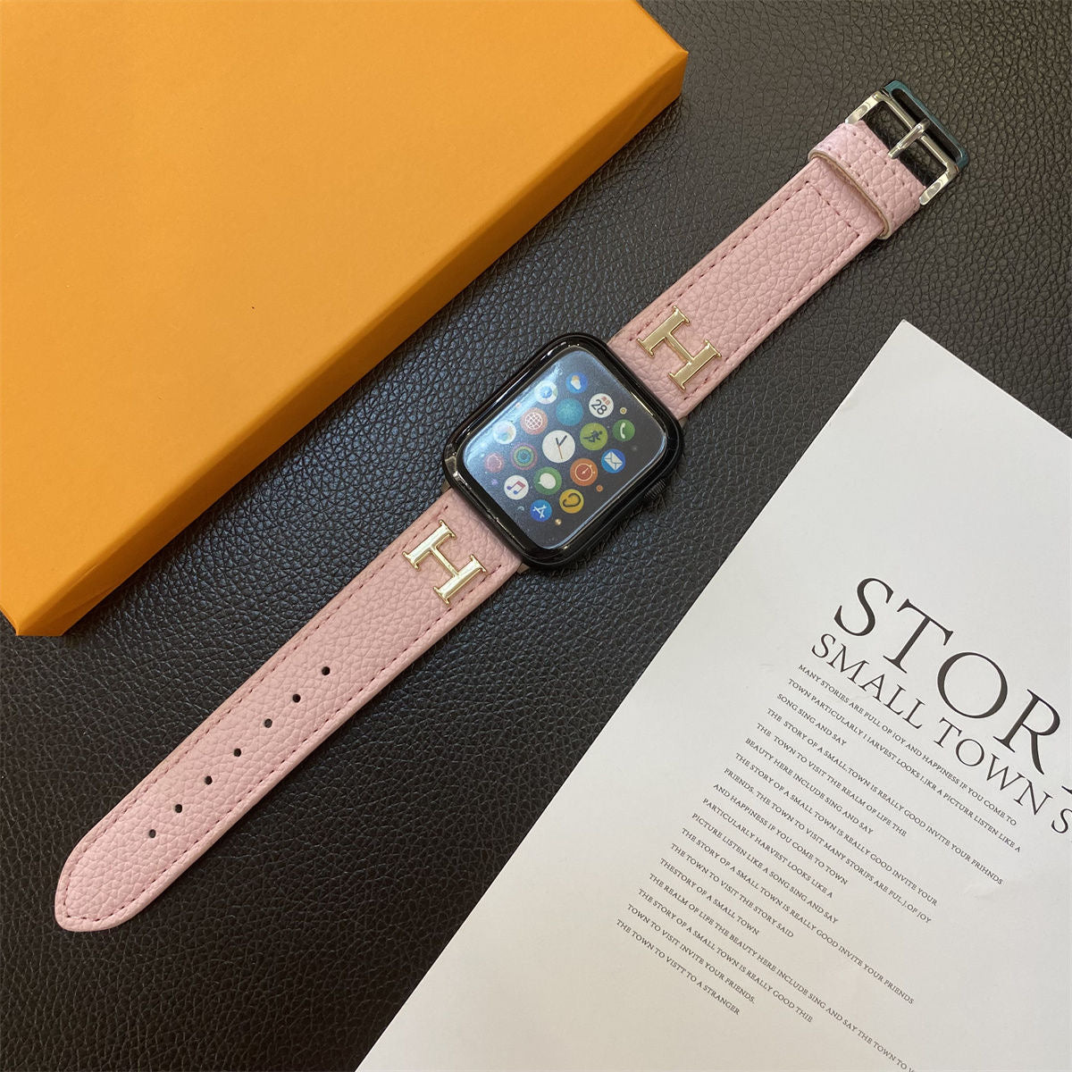 Letters Cool Leather Apple Watch Straps