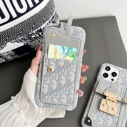 Fabric Card Holder Phone Case For iPhone