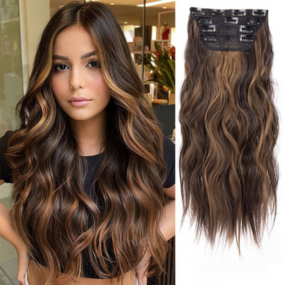 Long Wavy Curly Clip in Hair Extensions (4PCS)