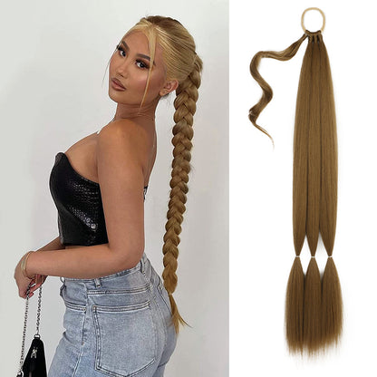 Natural Straight Braided Ponytail Extensions