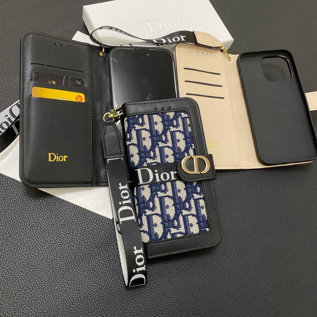Custodia in pelle con chiusura a scatto per Samsung Galaxy 