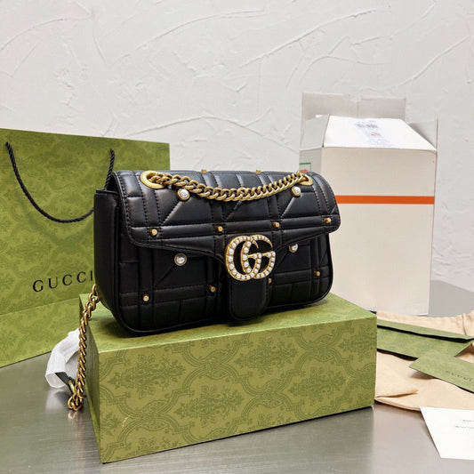 Borsa classica con manico Marmont Pearl