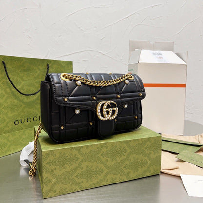 Borsa classica con manico Marmont Pearl