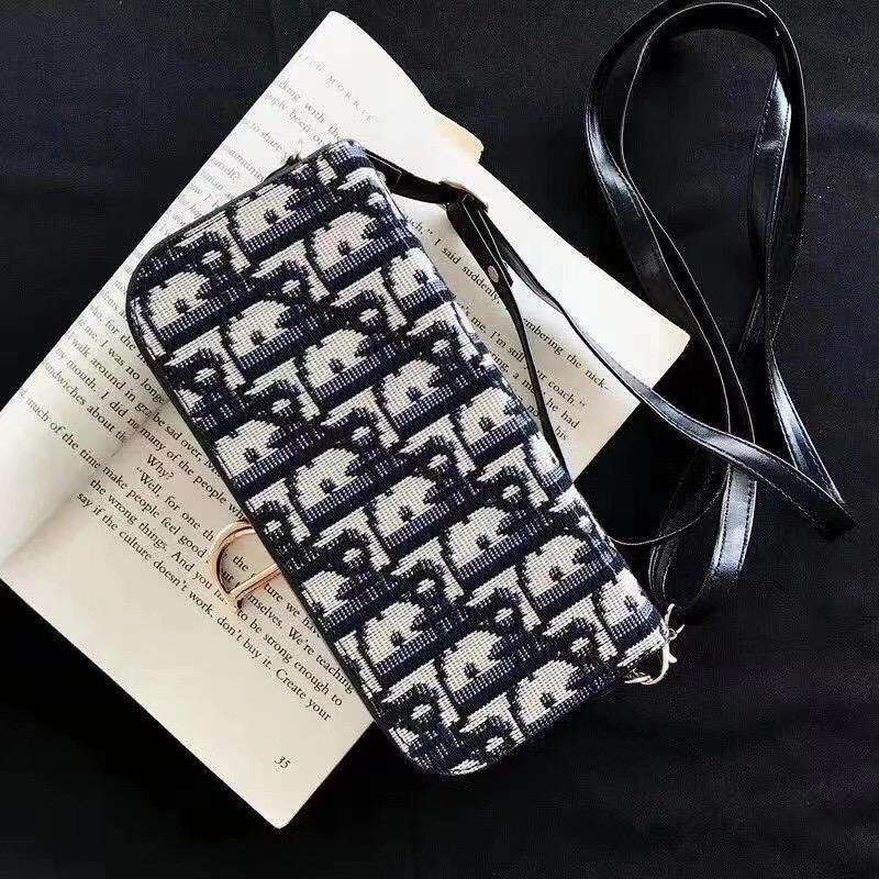 Black Floral Phone Bag