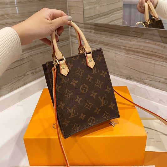 Mini borsa tote marrone