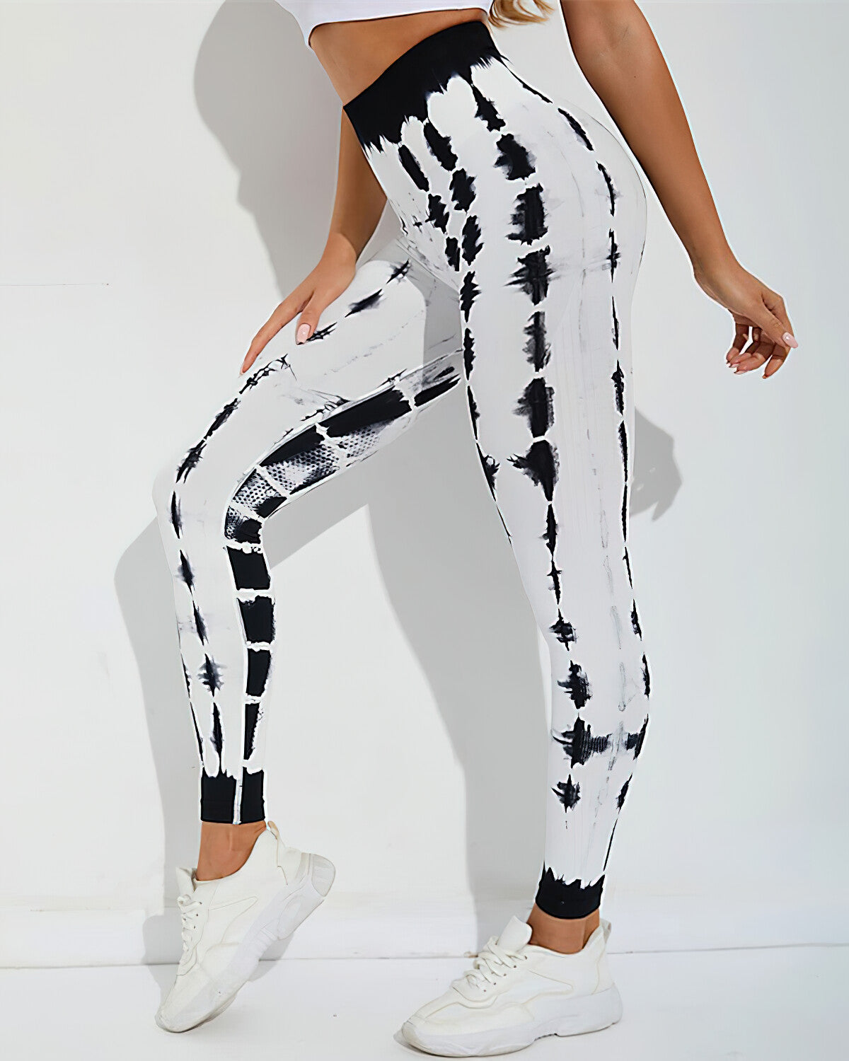 Brooklyn Tie Dye Seamless Leggings - Black