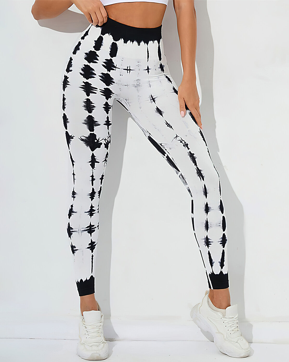Brooklyn Tie Dye Seamless Leggings - Black