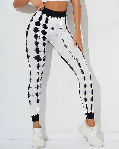 Leggings senza cuciture Brooklyn Tie Dye - Nero