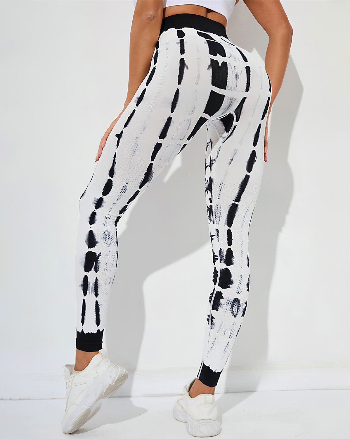 Brooklyn Tie Dye Seamless Leggings - Black