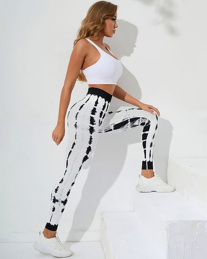 Leggings senza cuciture Brooklyn Tie Dye - Nero
