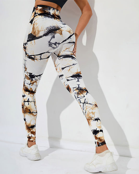 Leggings senza cuciture Brooklyn Tie Dye - Marrone