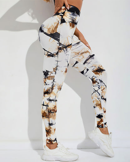 Leggings senza cuciture Brooklyn Tie Dye - Marrone