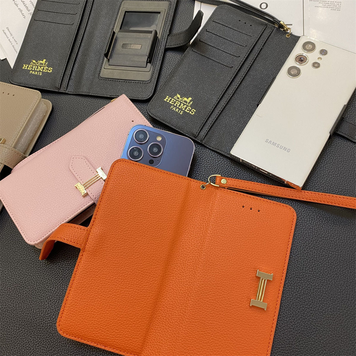 Charm Classic Leather Phone Case