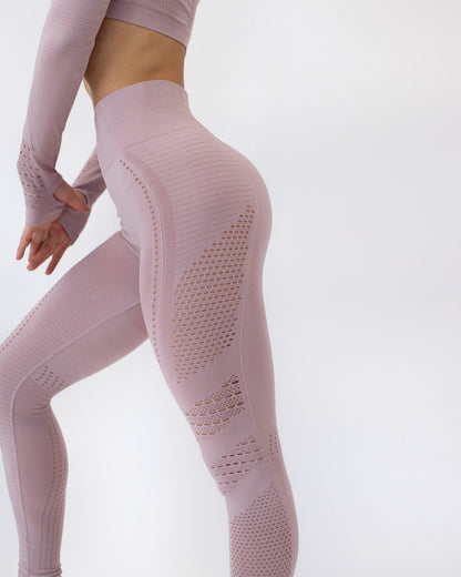 Leggings senza cuciture Gracey Hollow Out - Rosa