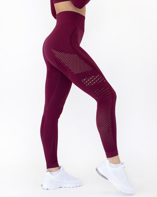 Leggings senza cuciture Gracey Hollow Out - Rosso