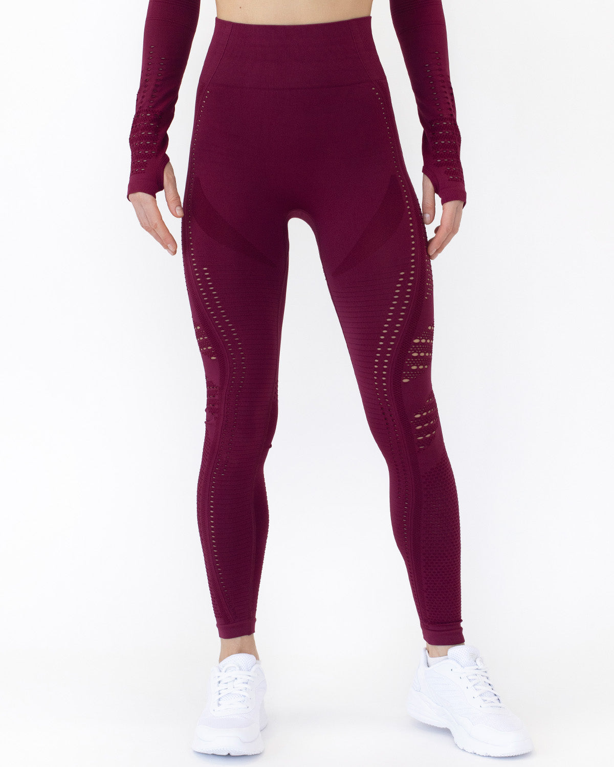 Leggings senza cuciture Gracey Hollow Out - Rosso