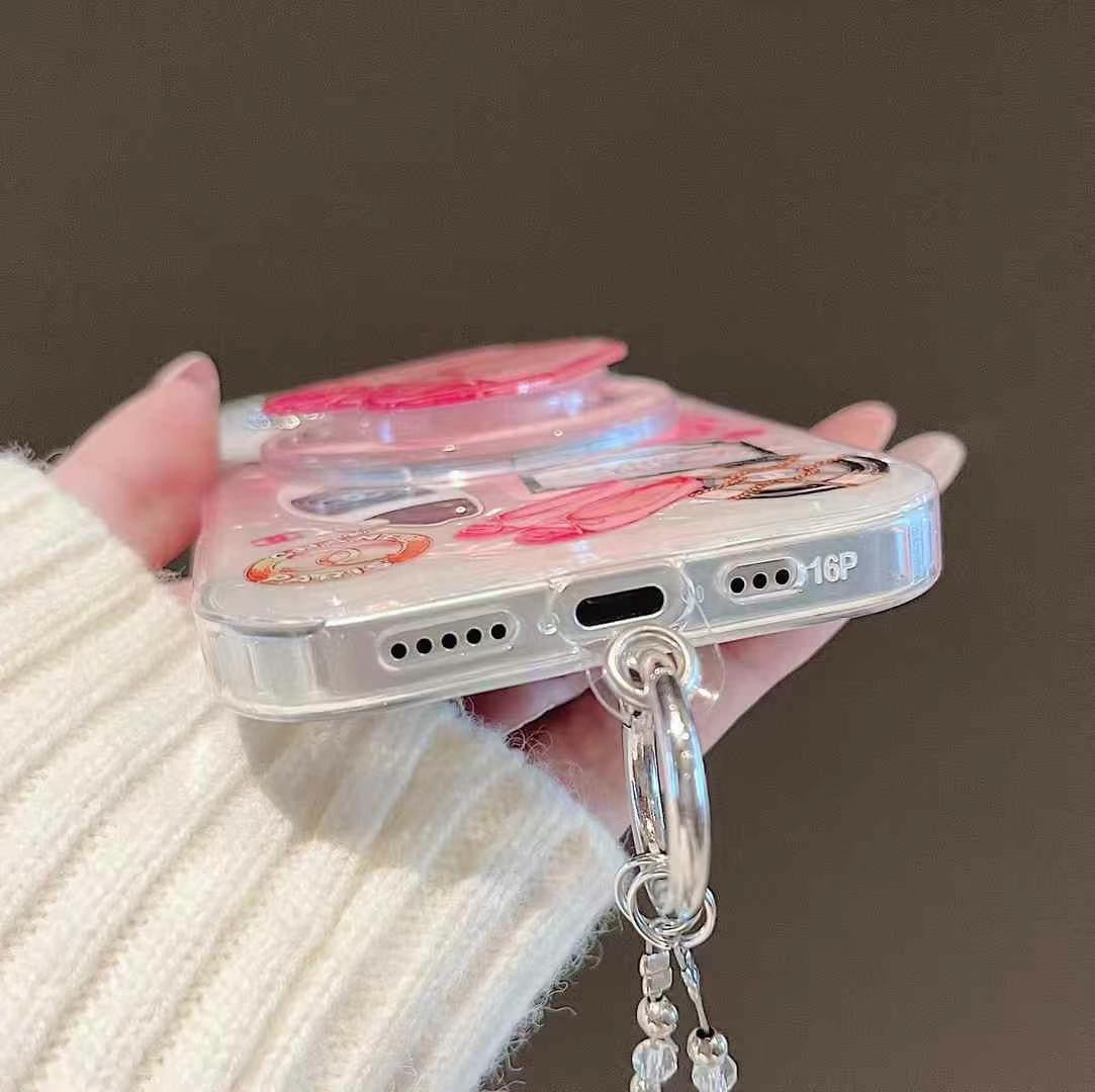 Custodia MagSafe a forma di cuore rosa per iPhone