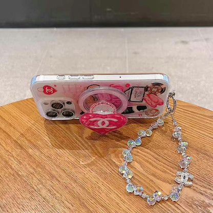 Custodia MagSafe a forma di cuore rosa per iPhone