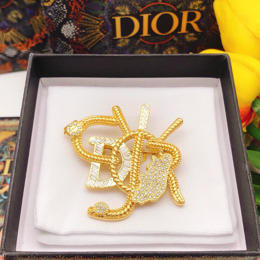 Spilla vintage in oro metallizzato