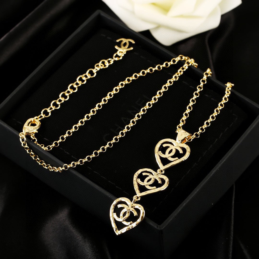 Love Heart Gold Chain Necklace