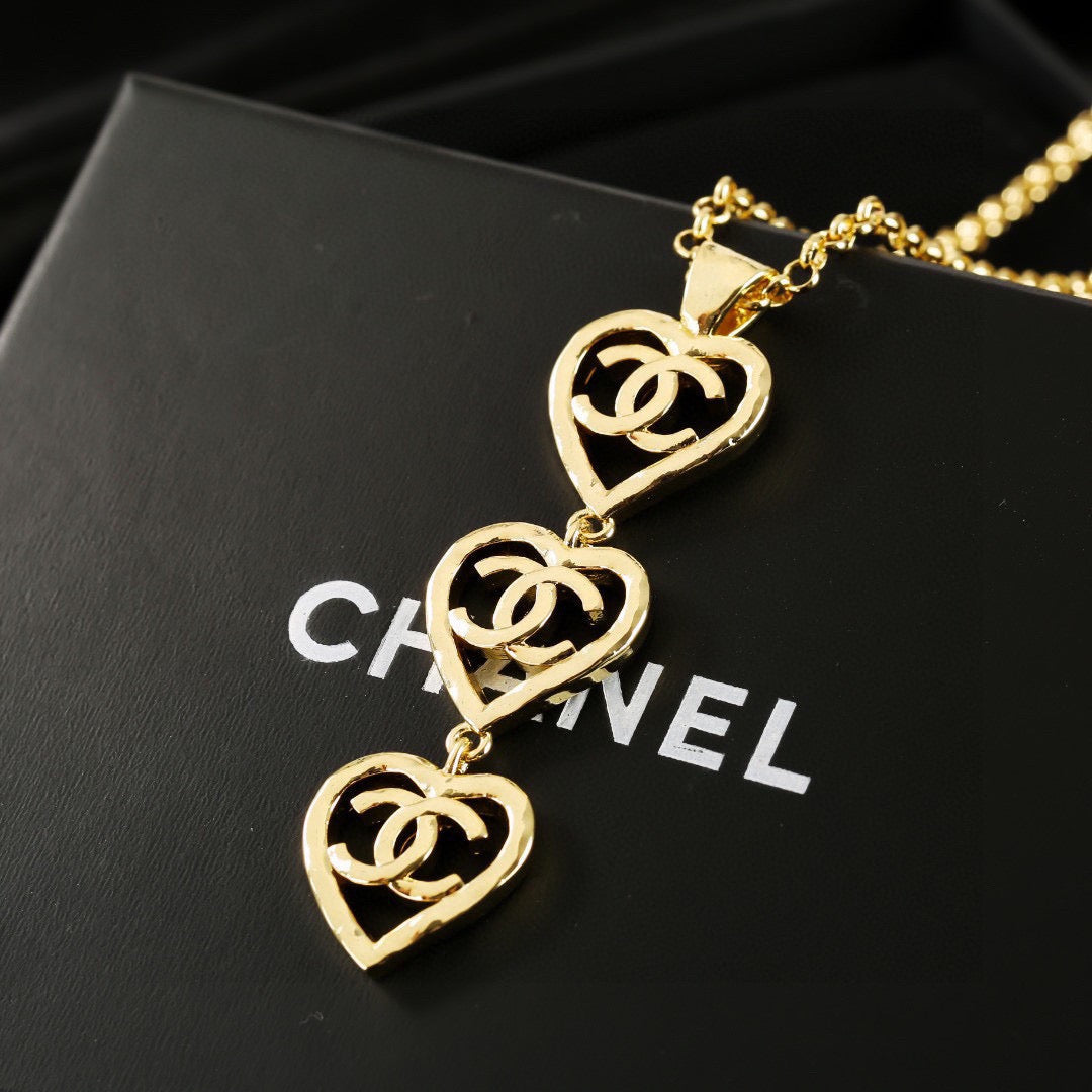 Love Heart Gold Chain Necklace