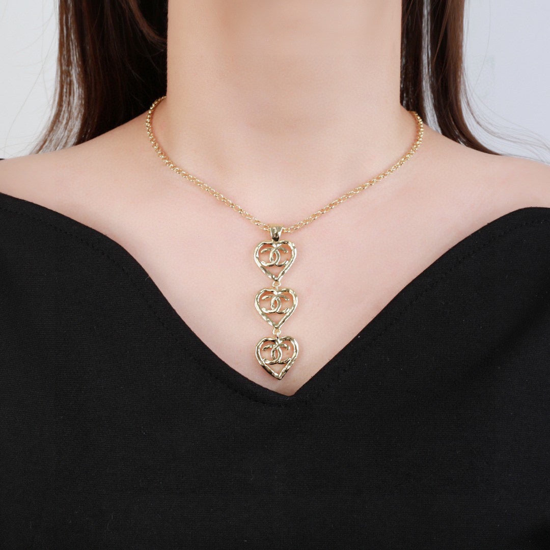 Love Heart Gold Chain Necklace