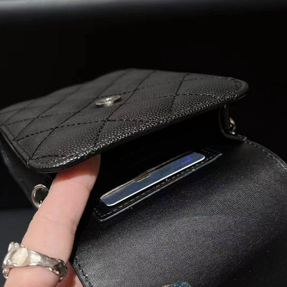 Black Leather Phone Bag