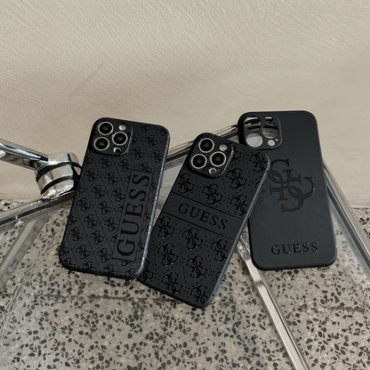 Custodia per telefono con design nero per iPhone