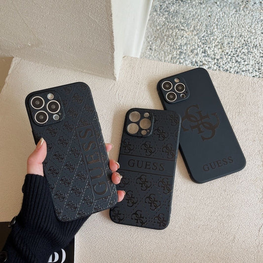 Custodia per telefono con design nero per iPhone