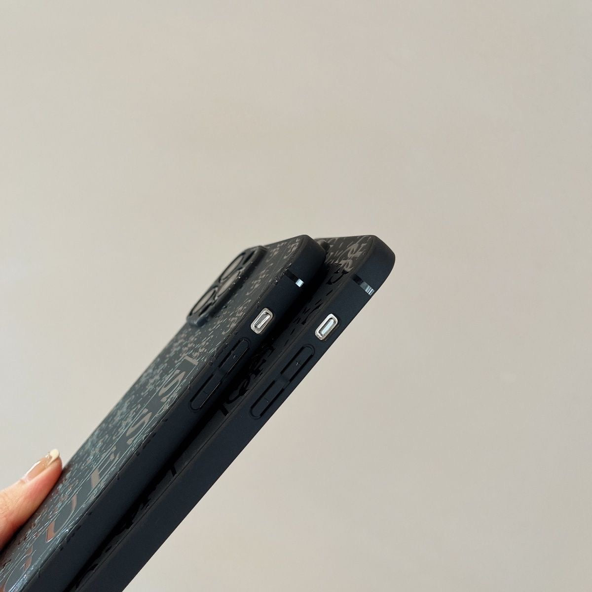 Custodia per telefono con design nero per iPhone
