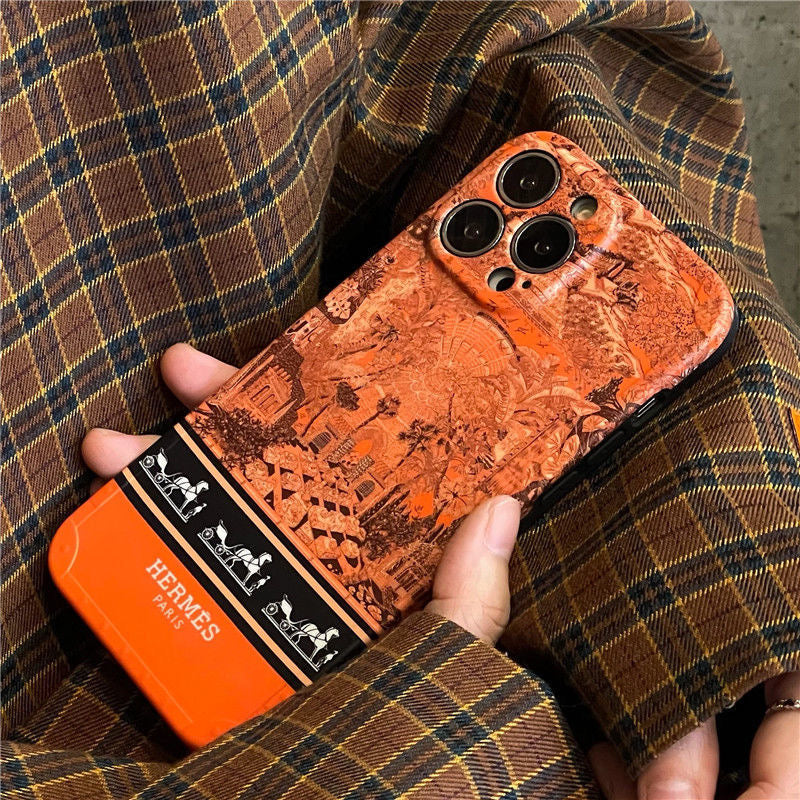 Orange Printed Phone Case For iPhone